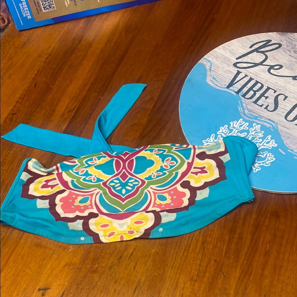 Victoria's Secret Teal and Multicolor Bikini Top
